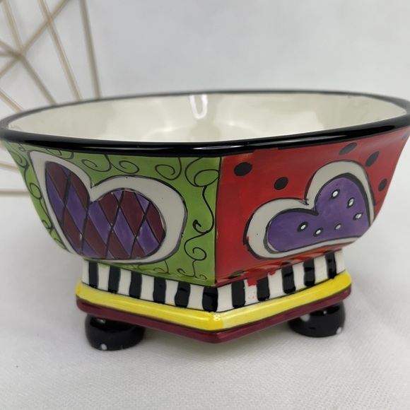 Hand Painted Multi Colored Heart Dish - Picture 7 of 10